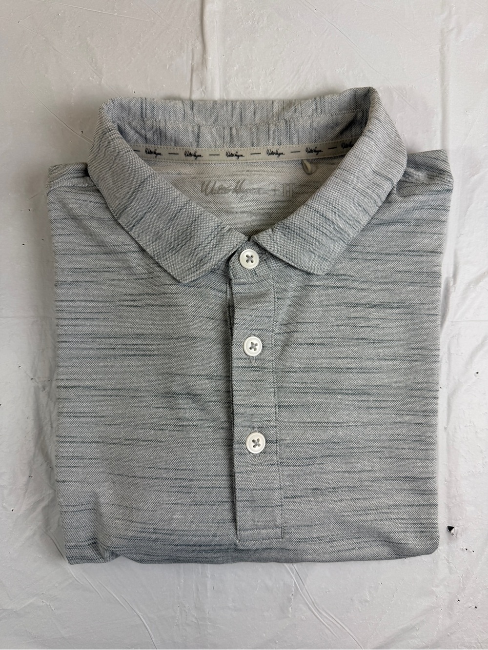Walter Hagen Gray‎ Striped Short-Sleeve Polo